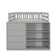 preview thumbnail 6 of 7, Gray Pine Wood Bunk Bed with 4 Drawers, 3 Shelves, and Built-in Ladder