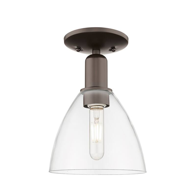 Innovations Lighting 716-1C-11-8 Bristol Semi-Flush Bristol 8" Wide - Oil Rubbed Bronze / Clear