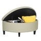 preview thumbnail 18 of 48, Adeco Half Moon Storage Ottoman Semi Circle Bench