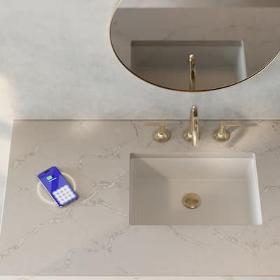Emmeline 48" Single Vanity, Pebble Oak w/FreePower Wireless Charger