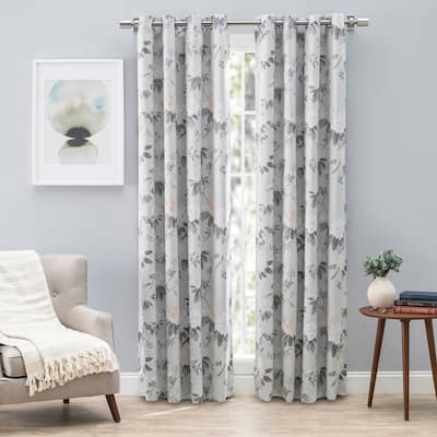 Mystic Garden Premium Floral Blackout Grommet Curtain Panel