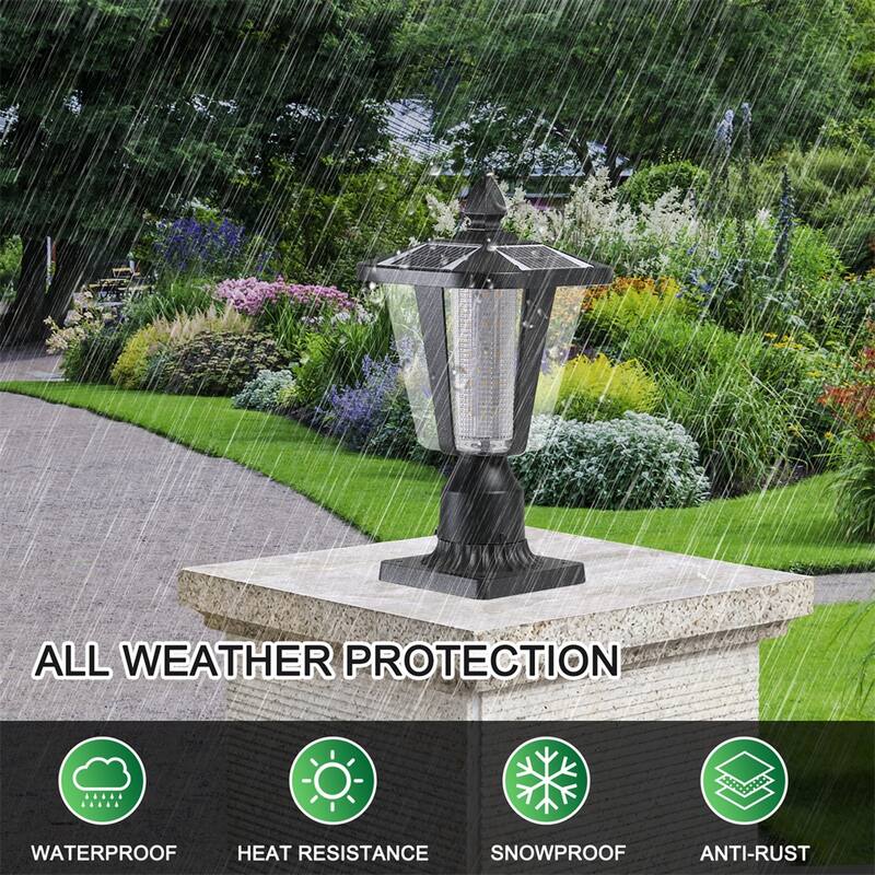 Solar Column Headlights With Dimmable LED(2 pack)