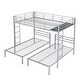 preview thumbnail 4 of 24, Full over Twin & Twin Size Bunk Bed w/Built-in Shelf, Metal Bed Frame