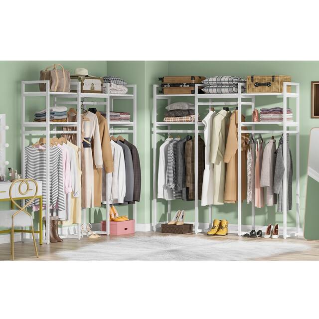 Tribesigns Garment Rack, 75 inch Freestanding Closet Organizer for Hanging Clothes