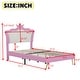 preview thumbnail 6 of 4, Twin Size Upholstered Princess Bed with LED Lights, Crown Headboard