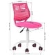 preview thumbnail 29 of 36, HomyLin Plastic Mesh Adjustable Armless Desk Chair with Rolling Wheels Kids Teen