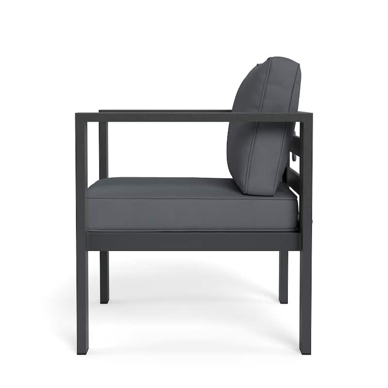 Lakeview Aluminum Outdoor Club Chair Set with Ottomans (4-Piece)
