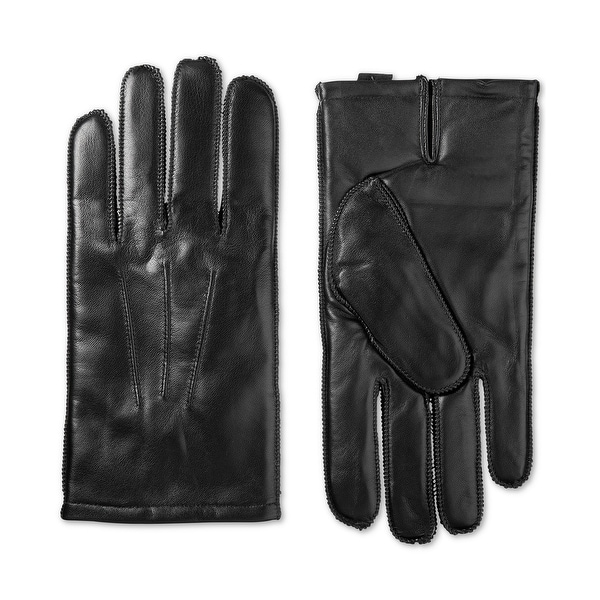 Isotoner Men's Driving Gloves Black Size XL Solid Wrist Leather. Opens flyout.