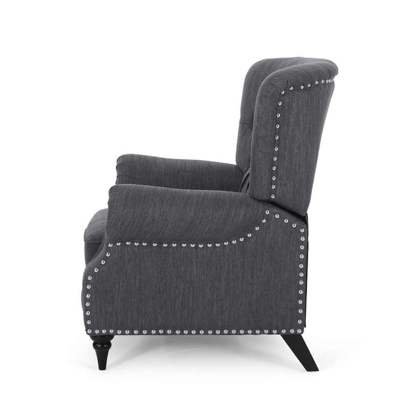 Sunapee Fabric and Rubberwood Recliner with Nailhead Trim by Christopher Knight Home