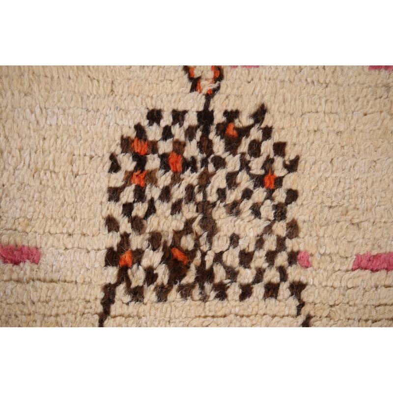 Tribal Plush Moroccan Area Rug Hand-Knotted Wool Carpet - 6'5" x 9'10"