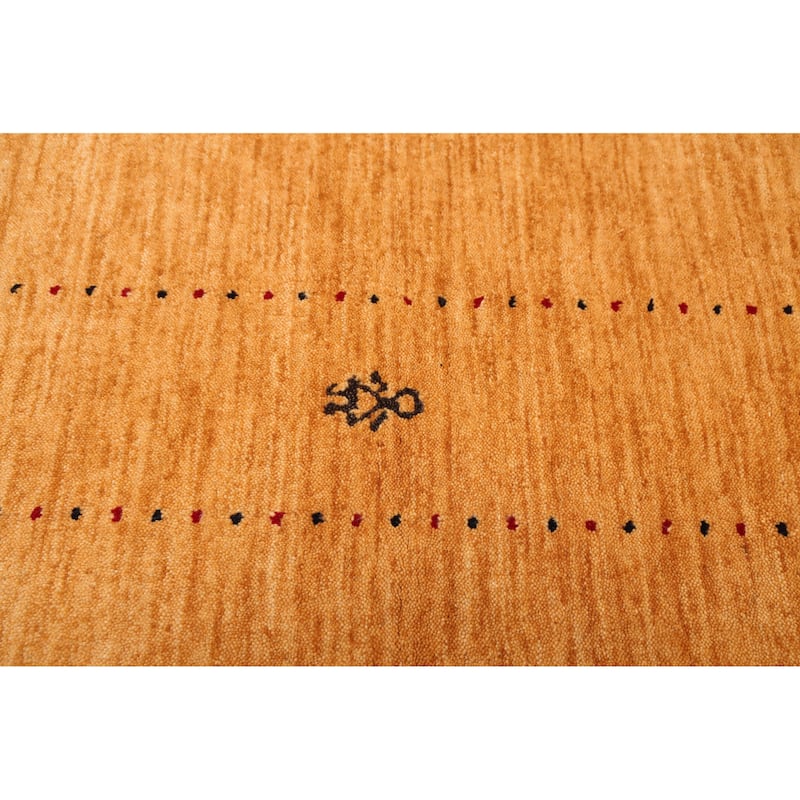 ECARPETGALLERY Hand Loomed Kashkuli Gabbeh Light Orange Wool Rug - 5'0 x 8'1