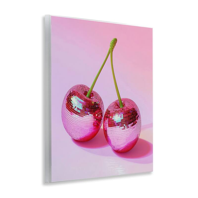 Stupell Pink Disco Cherries Wall Plaque Art Design By LSR Creative Studio