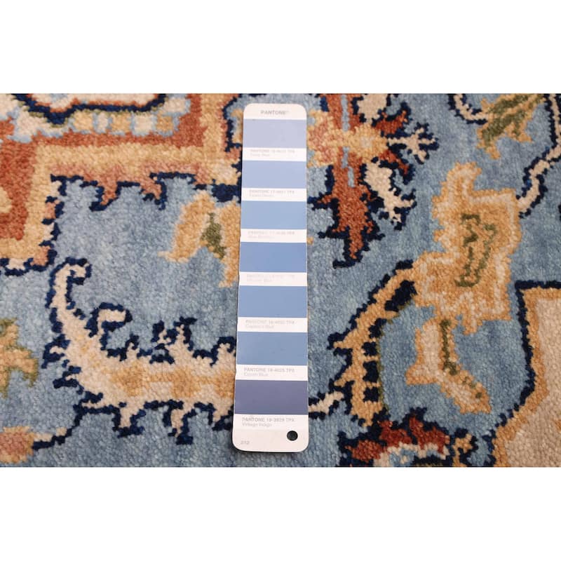 ECARPETGALLERY Hand-knotted Jules Sultane Sky Blue Wool Rug - 5'1 x 7'0