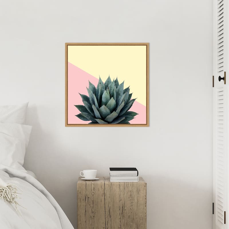 Agave 04 by Amini54 Framed Canvas Wall Art Print - Sylvie Natural