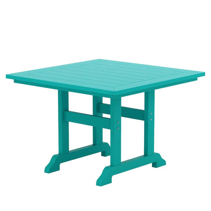 Laguna Hdpe All Weather Outdoor Patio 43" Square Dining Table - Turquoise