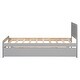 preview thumbnail 20 of 31, Twin Bed with Trundle, Wood Bed Frame with Headboard and Footboard Wood Platform Captain Beds for Kids Teens Adults
