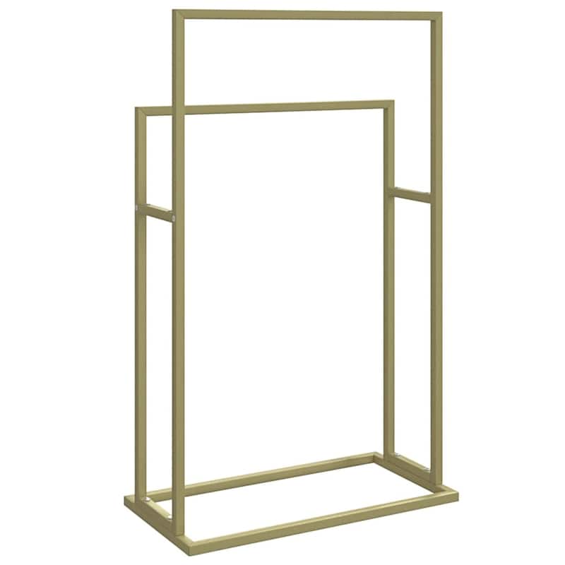 vidaXL Towel Rack Freestanding 2 Tier Towel Holder Stand for Bathroom Iron