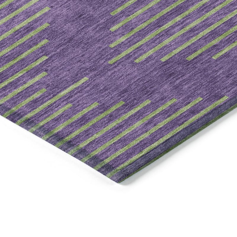 Machine Washable Indoor/ Outdoor Contemporary Geo Chantille Rug
