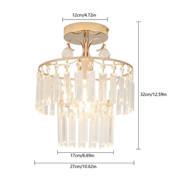 Modern Crystal Semi Flush Mount Light Round Ceiling Light - Bed Bath ...