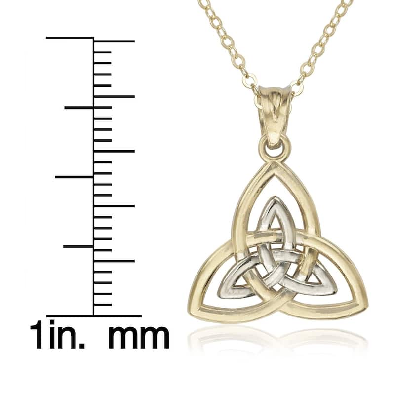 Curata 14k Two-tone Gold 18" Celtic Trinity Knot Pendant Necklace Necklace