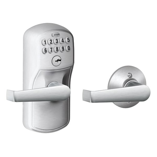 Schlage FE575-PLY-ELA Keypad Entry and Auto-Lock Electronic Leverset with Elan Lever from the Plymouth Collection