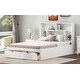 preview thumbnail 21 of 28, Full Size Platform Bed with Storage Headboard and 2-Drawers, Grey