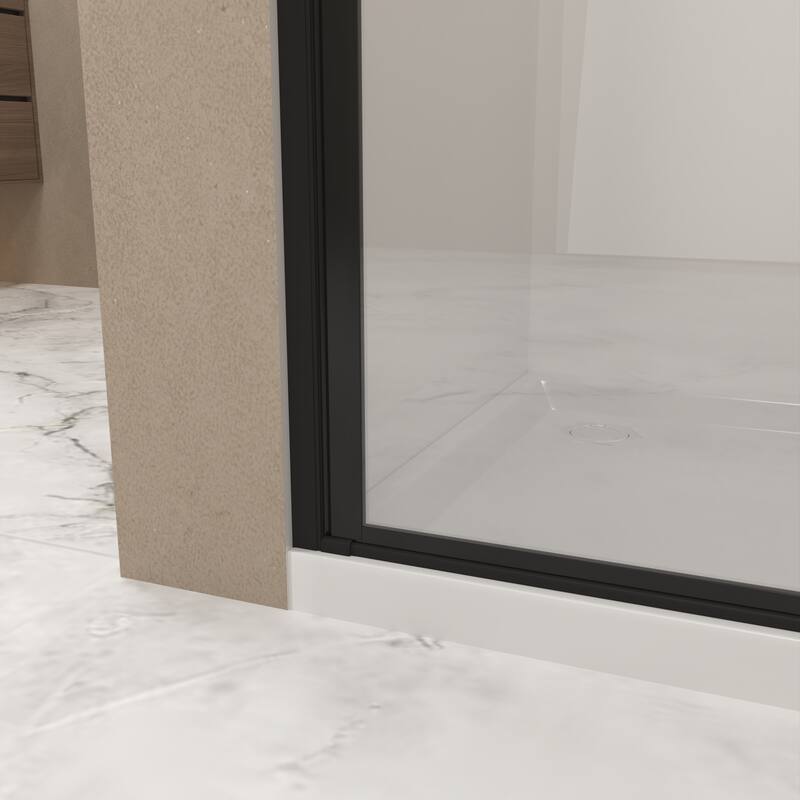 GDFStudio - Norwell Frameless Pivot Bathroom Shower Door with Tempered Glass