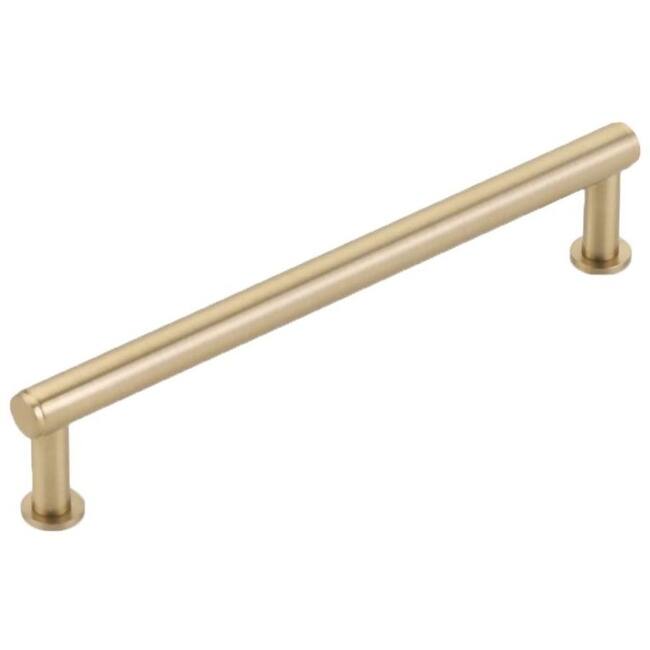 Schaub and Company Pub House 6" Center to Center Smooth Bar Solid - Signature Satin Brass