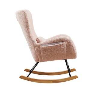 Pink Modern Rocking Chair Pink Modern Rocking Chair with High Backrest Ideal for Nursery - Bed ...