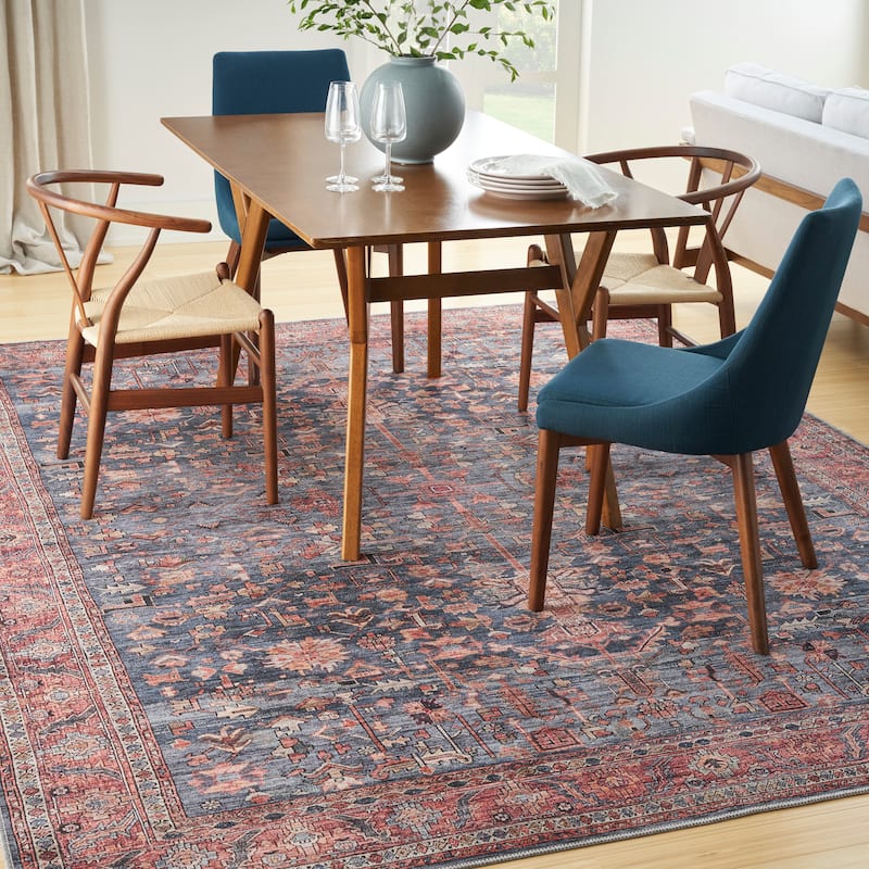 Brilliance Machine Washable Persian Floral Area Rug