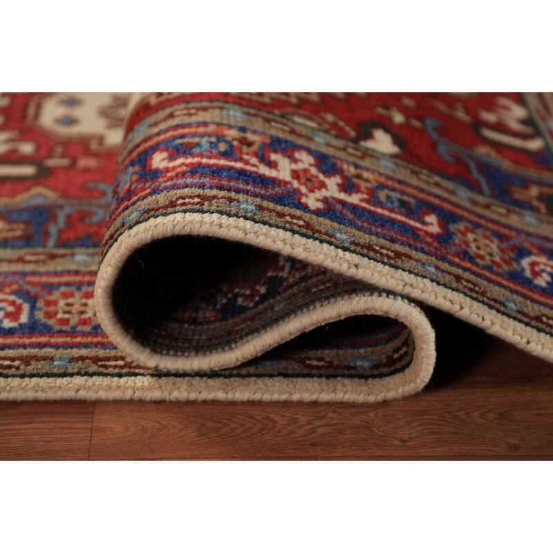 Geometric Heriz Serapi Indian Foyer Rug Handmade Wool Carpet - 3'0"x 4'11"