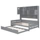 preview thumbnail 10 of 12, Full Wooden Daybed With Size Trundle and All-in-One Cabinet, Grey