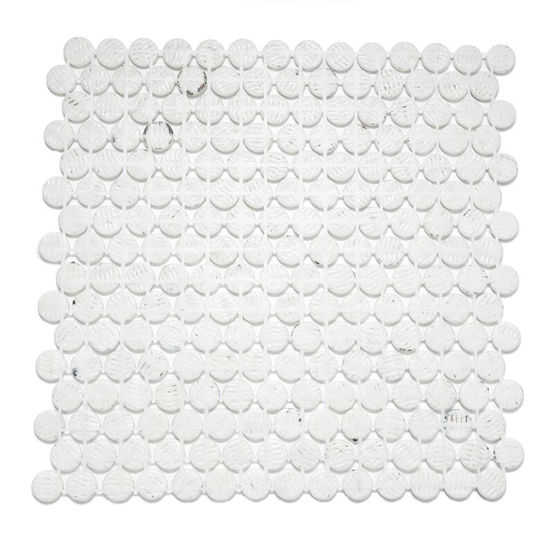 Eterna Penny 12x12 Glass Round Mosaic Tile - Floor, Wall, Backsplash