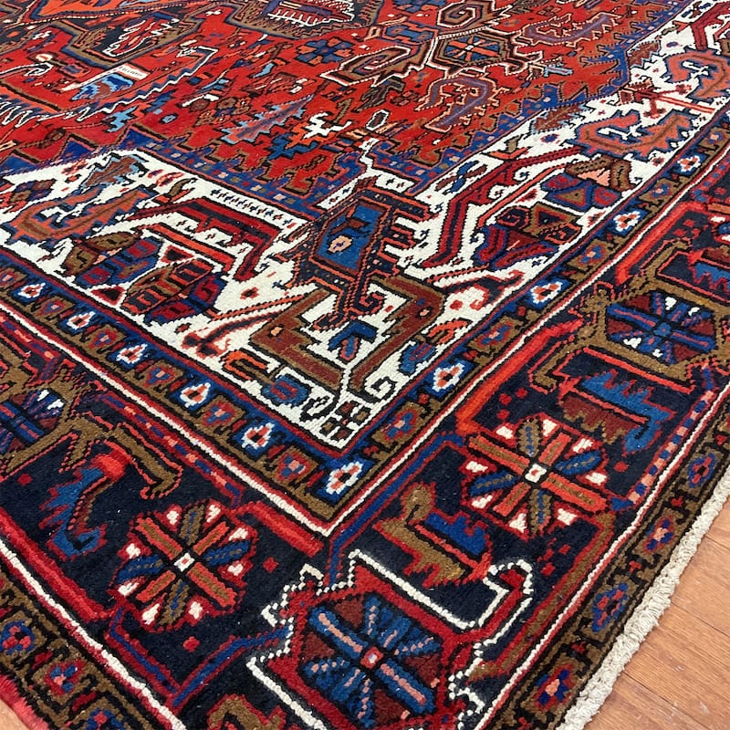 HERAT ORIENTAL Handmade Fine Persian Heriz Wool Rug - 7'10" x 10'3"