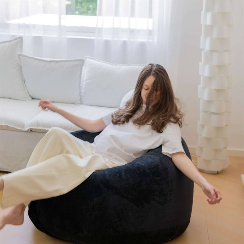 3-Foot Memory Foam Bean Bag Chair with Fluffy Removable Sponge