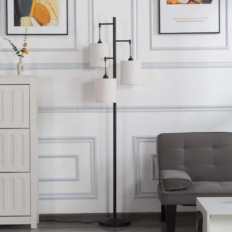 66.1-Inch Tall Tree Floor Lamp‌ - Black