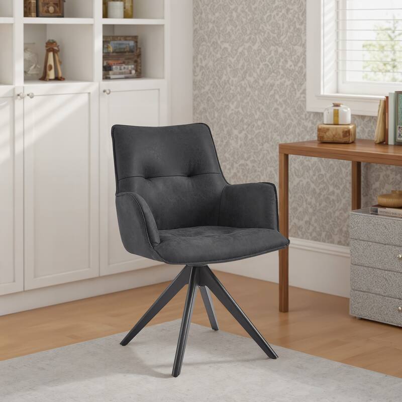 Art Leon Swivel Wood Accent Arm Chair