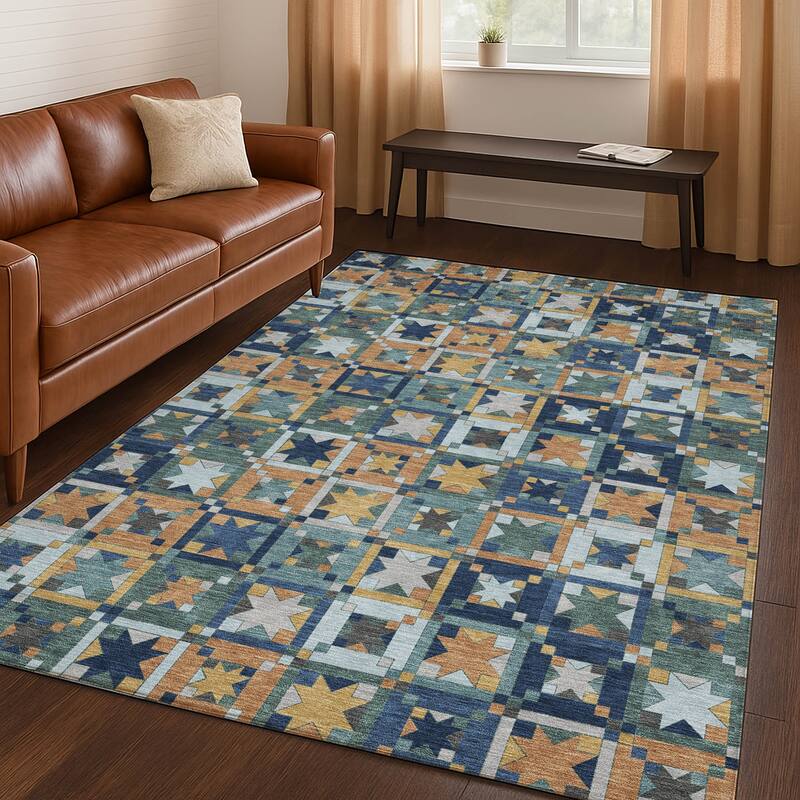 Machine Washable Indoor/ Outdoor Global Goddard Chantille Rug