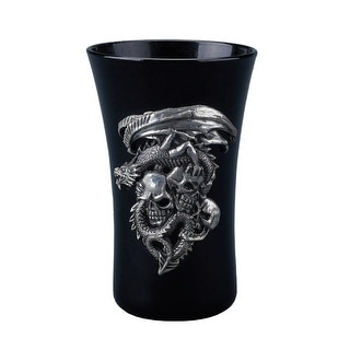 3.35 inches H Dark Purple and sliver Dragon And Three Skulls Shot Glass made of Dark Purple and sliver