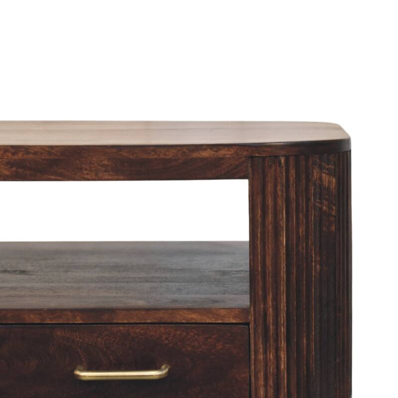 Artisan Furniture Solid Wood Sphere Leg Coffee Table, Brown, 2-Drawers