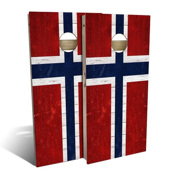 slide 2 of 9, Norway Flag Outdoor Cornhole Board Set