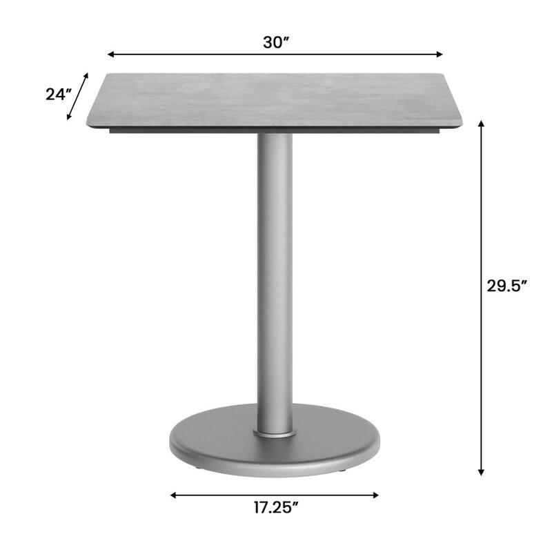 Commercial All-Weather HPL Tabletop with Round Base - 29.75"W x 23.75"D x 29.5"H