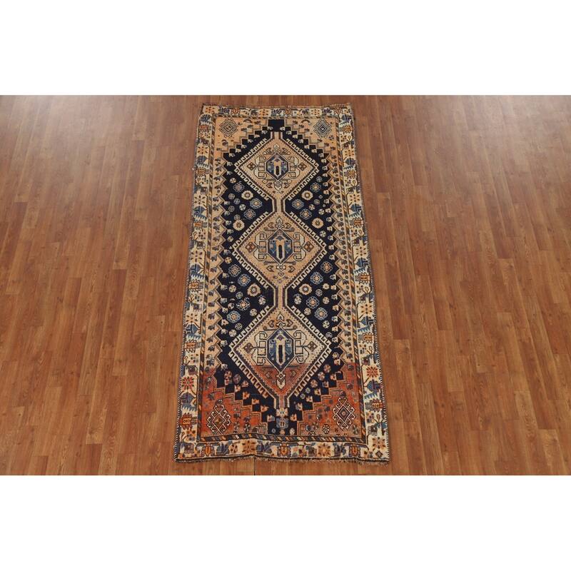 Tribal Qashqai Persian Antique Area Rug Handmade Wool Carpet - 3'6"x 7'9"