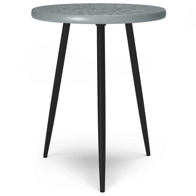 WYNDENHALL Bloomfield Boho 17 inch Wide Metal Side Table in Grey - 17" d x 17" w x 20" h