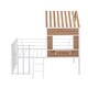 preview thumbnail 12 of 11, Playhouse Design Metal Loft Bed with Roof, Window, Guardrail and Sturdy Construction, White