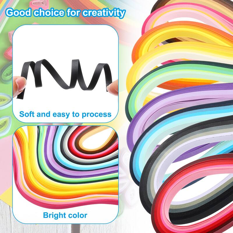 400 Pcs 390 x 7mm Rainbow Quilling Strips Paper