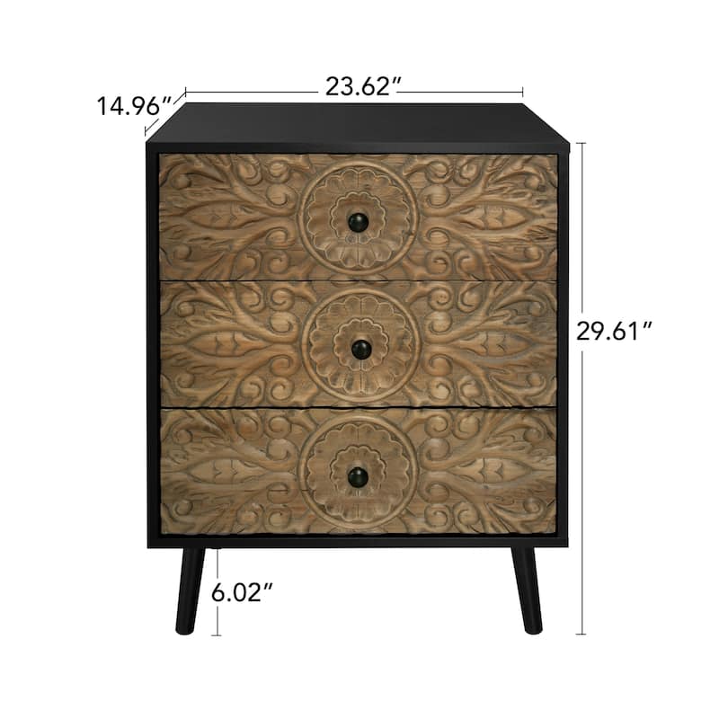 3 Drawer Cabinet, American Furniture,Suitable for bedroom, living room, study