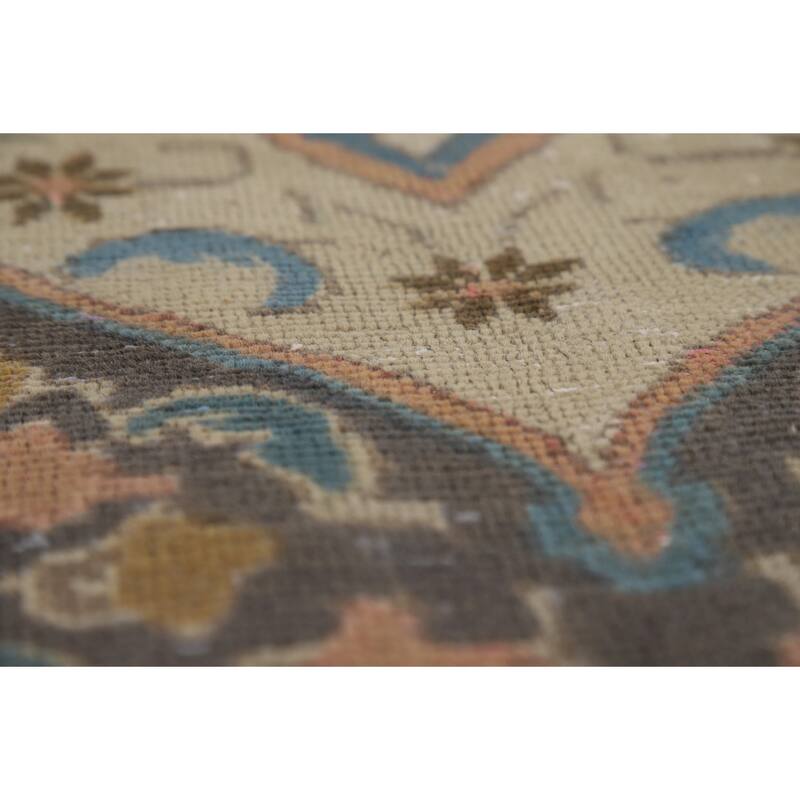 Tabriz Persian Vintage Area Rug Hand-Knotted Bedroom Wool Carpet - 9'7" x 12'9"