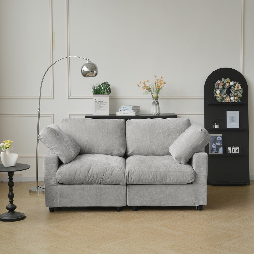 Modern Modular Sectional Sofa Cloud Couch, 67" Loveseat with Pillows