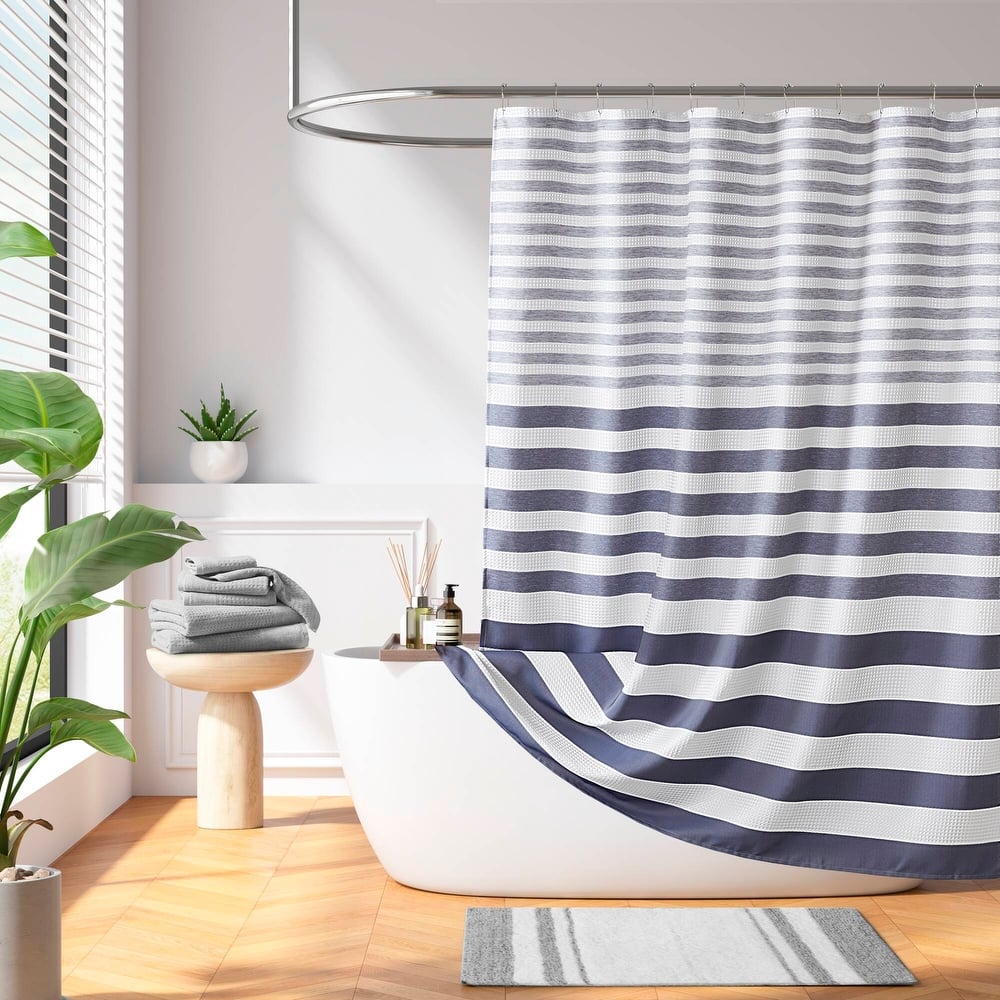 Madison Park Ariana Ombre Waffle Shower Curtain